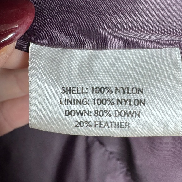 Eileen Fisher Down Nylon Full Zip Puffer Vest XL Eggplant - Picture 8 of 8